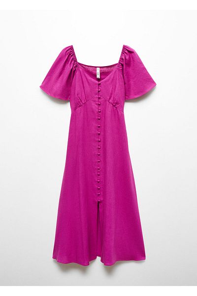 MANGO Woman Dámské fialové šaty - Model57078268