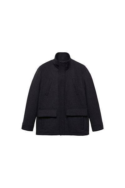 MANGO Dark Gray Men's Coat 67920625