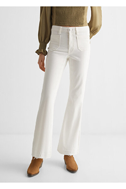 MANGO Woman Kirik Beyaz Kız Çocuk Jeans 67150453-02
