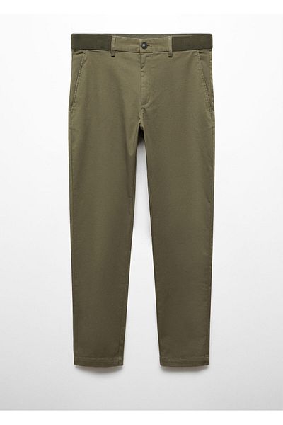 MANGO Man Cotton Tapered Cut Cropped Pants