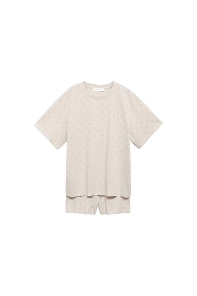 MANGO Off-White Damen-Pyjamahose 77050272