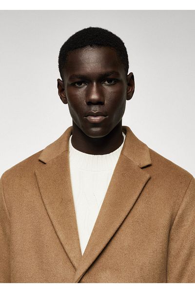 MANGO Man Ανδρικό παλτό για ενήλικες Dark Camel47040001