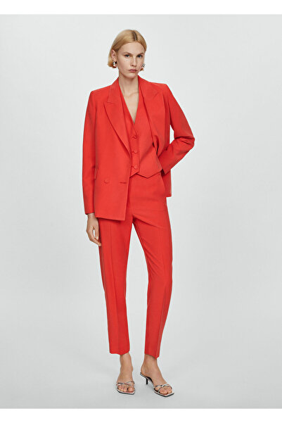 MANGO Woman Düz Kesim Kumaş Pantolon