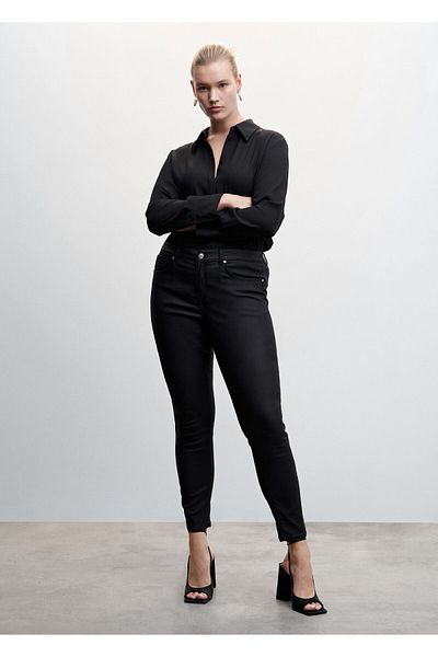 MANGO Woman Skinny Push-up Waxed Jeans