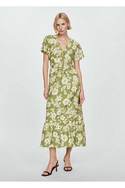 MANGO Woman Πράσινο γυναικείο φόρεμα 67017123