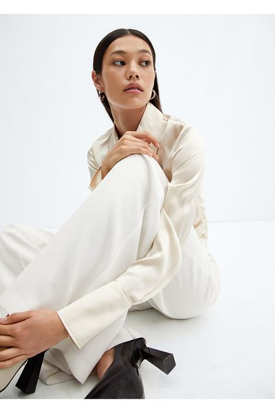 MANGO Women's White Trousers - Model57040322