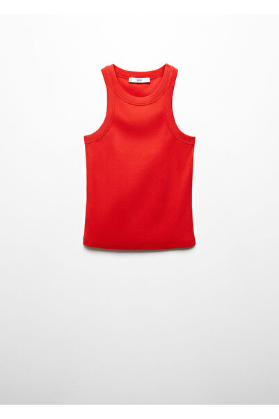 MANGO Woman بلوزة قطنية محبوكة مطاطية