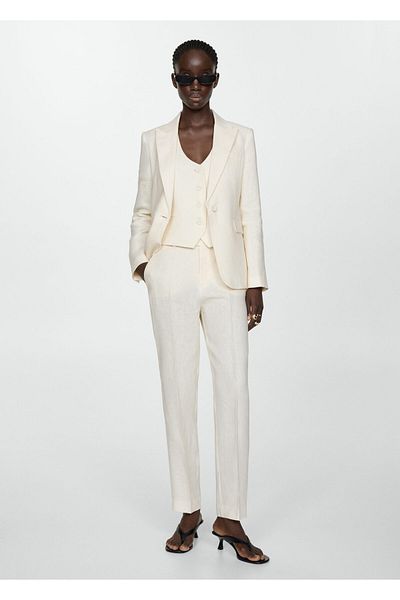 MANGO Prírodná dámska bunda Blazer 67977112