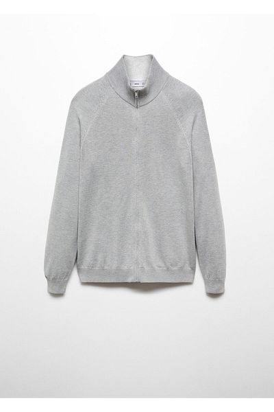 MANGO Man Baumwoll-Cardigan mit Reißverschluss