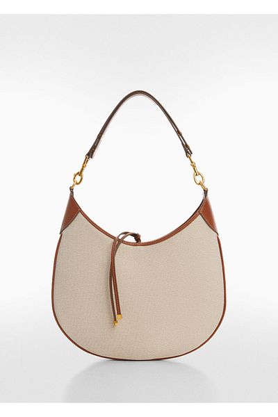 MANGO Woman Δερμάτινη γυναικεία τσάντα ώμου 67014480