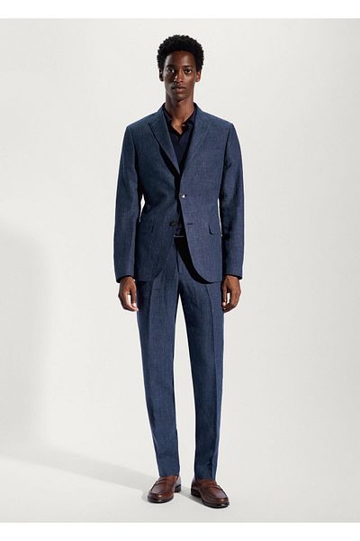 MANGO Man Marineblaue Herrenjacke 57010556