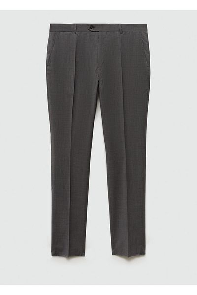 MANGO Men's Light Gray Trousers 47035132