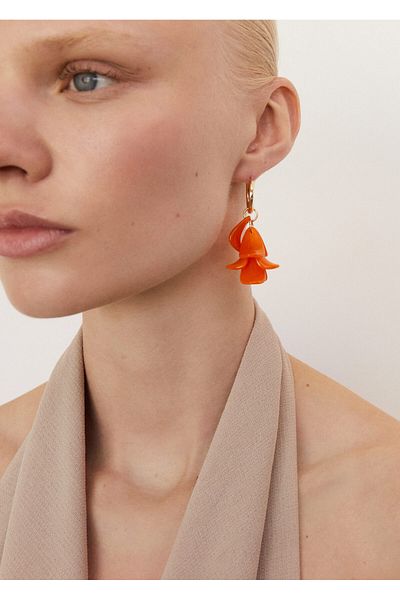MANGO Woman Women Orange Earrings 67017724