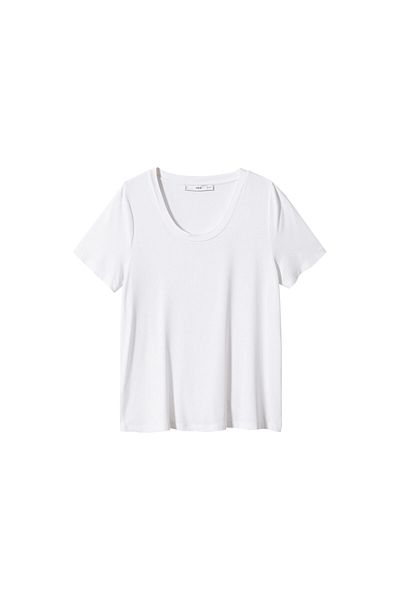 MANGO Woman Tricou alb pentru femei