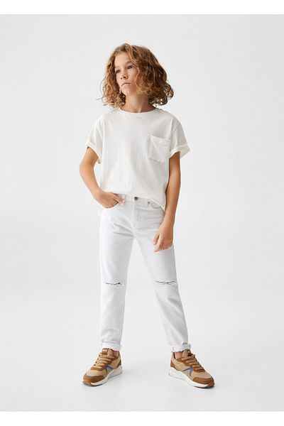 MANGO Kids Διακοσμητικό σκισμένο Dad Jean
