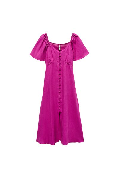 MANGO Woman Dámské fialové šaty - Model57078268