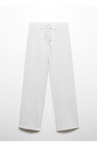 MANGO Woman Kirik Beyaz Kadın Pantolon 67019606
