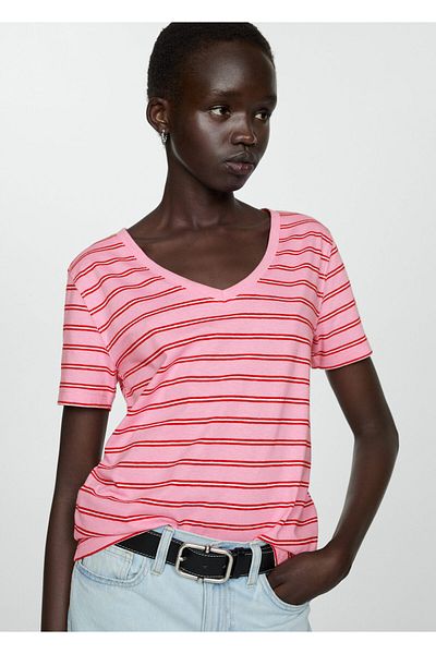 MANGO Woman Ροζ Γυναικείο T-Shirt 77920582