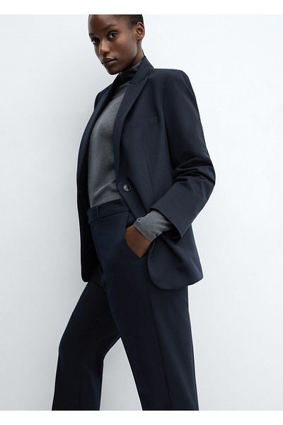 MANGO Woman Straight cut fabric pants