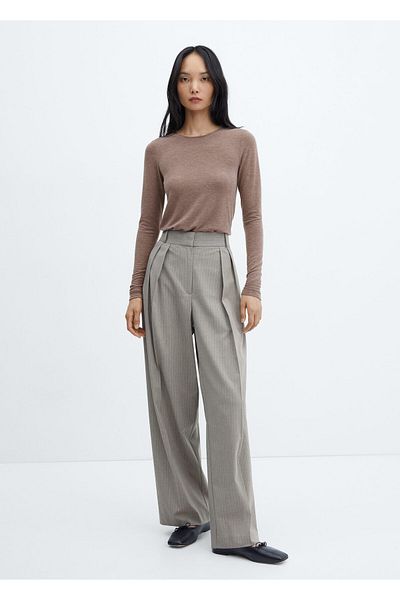 MANGO Woman Šedé dámské tričko se vzorem Krtka -57078268