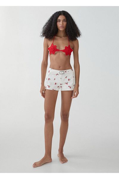 MANGO Woman Pantaloni scurți și bermude albi pentru femei 67026737
