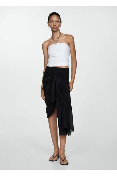 MANGO Woman Bustieră albă pentru femei 77990389