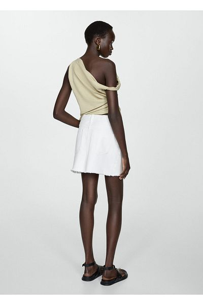 MANGO Woman White Women's Skirt 77090363