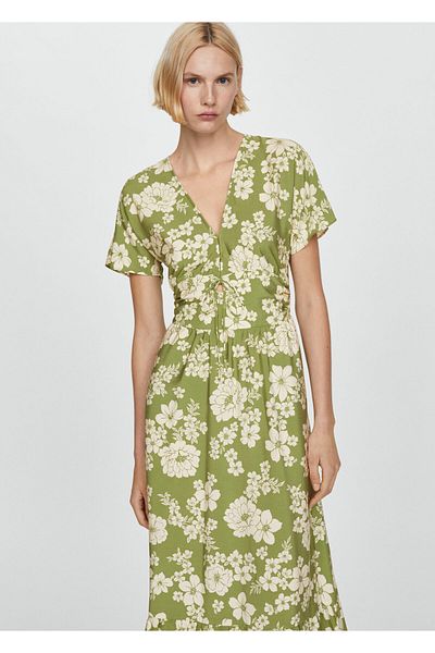 MANGO Woman Πράσινο γυναικείο φόρεμα 67017123