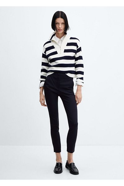 MANGO Woman Navy Blue Women's Trousers57010760