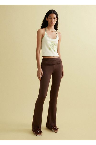 MANGO Woman Καφέ Γυναικείο Παντελόνι 77080625