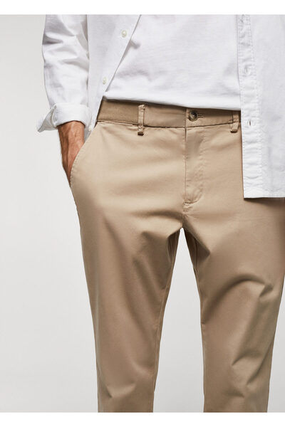MANGO Man Tapered kesim pamuklu cropped pantolon