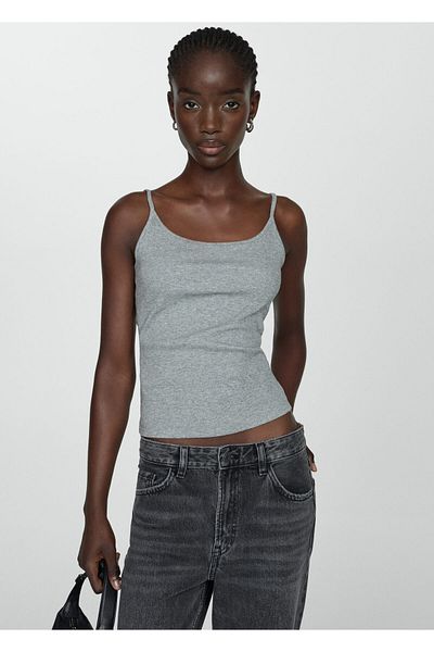 MANGO Woman Graues Damen-Bustier 67918644