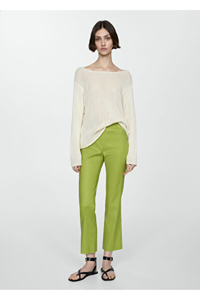 MANGO Woman Kadın Yeşil Pantolon 67037125