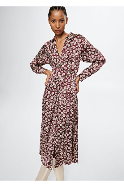 MANGO Woman Fließendes Kleid mit Blumenmuster