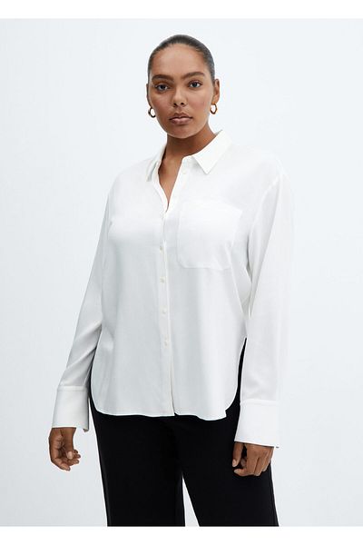 MANGO Woman Cămașă de damă Off-White57097733