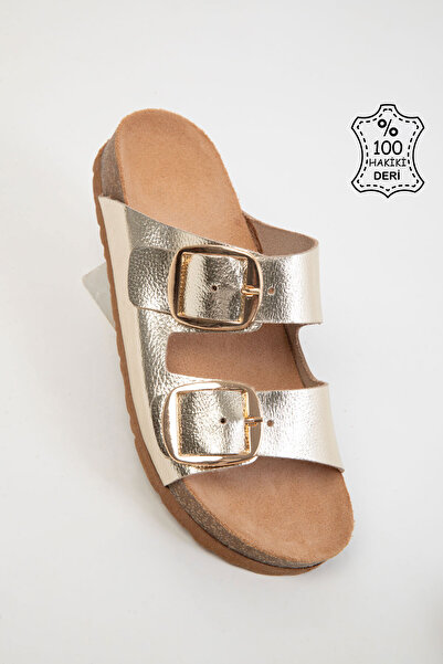 SOHO Goldene Hausschuhe aus echtem Leder 20527 – Damenschuhe