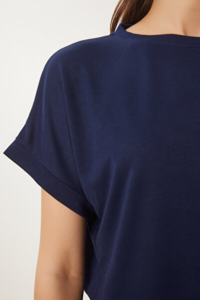 Happiness İstanbul Navy Blue Women's Knitted Bottom-Top Suit Ci00116