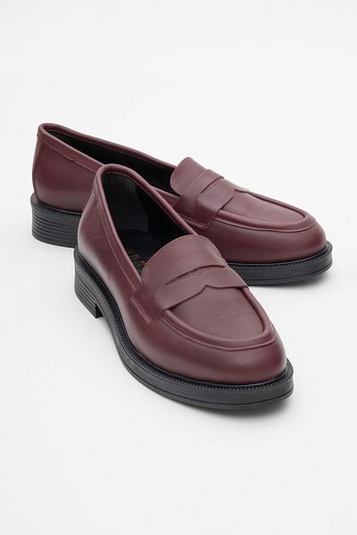 LuviShoes Дамски мокасини от естествена кожа Pline Burgundy Skin
