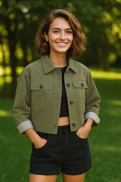 Trendyol Collection Hellkhaki gewebter Blazer – normale Passform TWOSS25CE00048