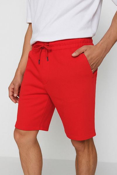 Trendyol Collection Piros Basic normál közepes/normál szabású egyenes rövidnadrág TMNSS20SR0068