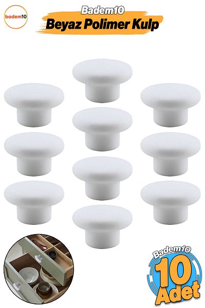Badem10 Buton de mâner din plută albă boemă 10 buc. sertar mobilier de bucătărie dulap dulap mâner mâner din plastic