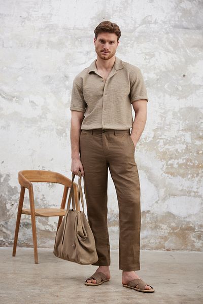 Trendyol Collection Норка Regular Fit з текстурованою жорсткою тканиною чоловіча Gomlek TMNSS25GO00067
