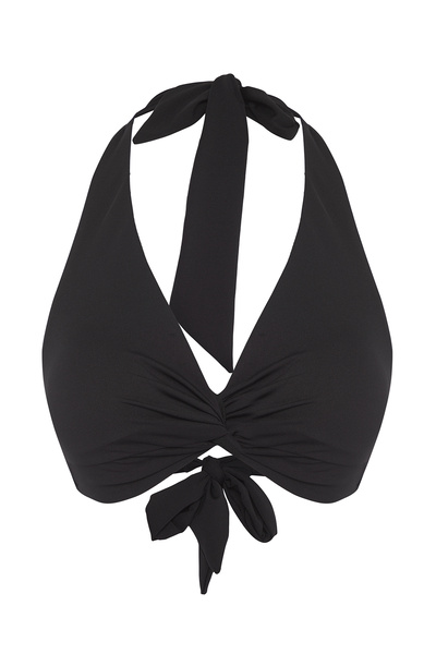 Trendyol Collection Black Triangle Halter Bikini Top Tbess25Bu00050