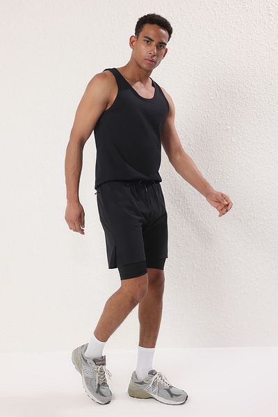 Trendyol Collection Schwarze Quick Dry Running Quick Micropoly Trainings-Fitness-Shorts TMNSS25SR00060