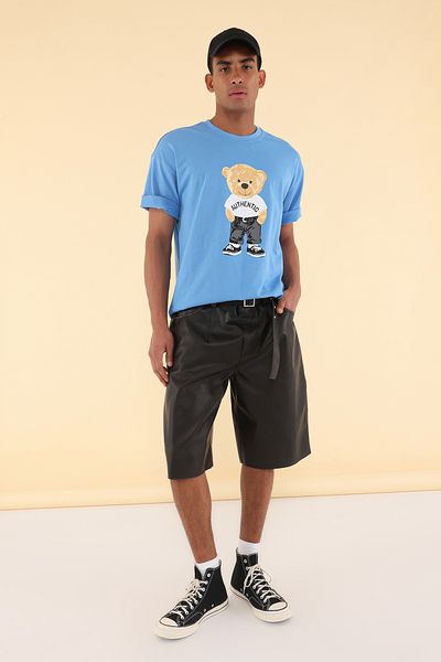 Trendyol Collection Μπλουζάκι Unisex Oversize Log 100% Βαμβάκι