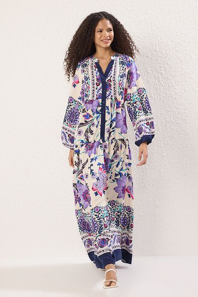 Trendyol Modest Lila viszkóz szőtt ruha TCTSS24EB00221