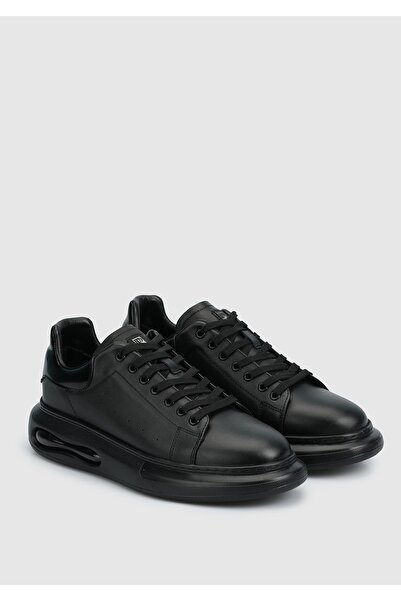 Provoq Siyah Deri Erkek Sneaker