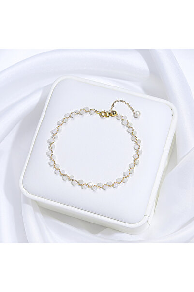 Choice سوار من حجر القمر الطبيعي بقطر 16-20 سم و3 مم من التورمالين للنساء على...