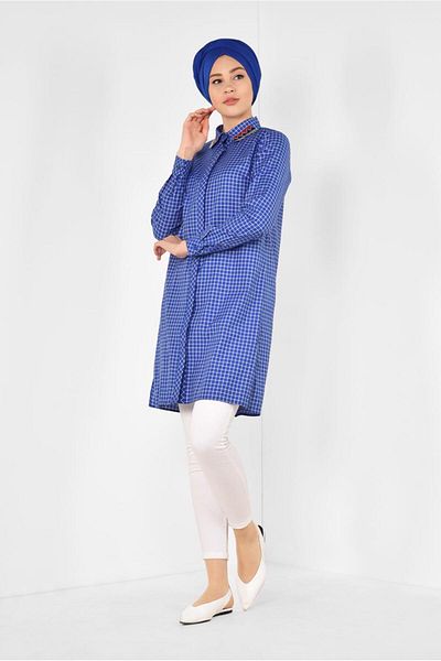 Alvina Square Patterned Embroidered Tunic - 4988