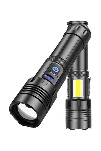 Generic Beauenty Bright Cob Charging Flashlight Black 17.4x4.3x3.5cm